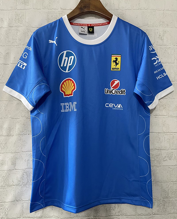 2025 F1 Formula Ferrari Blue T-shirt