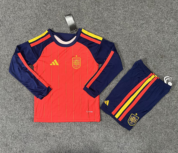 2026 Spain home Long Sleeve kids