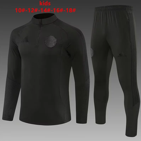 2026-27 Man Black Half zipper kids Training suit