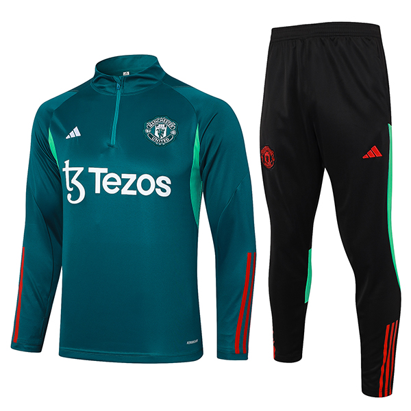 2024-25 Man Green Half zipper Training suit