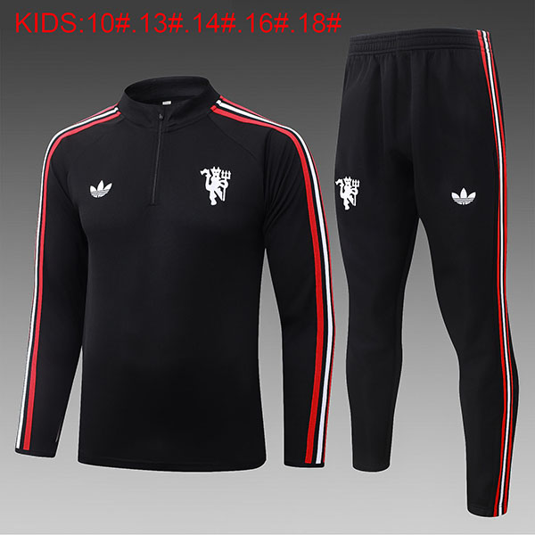 2026-27 Man Black Half zipper kids Training suit