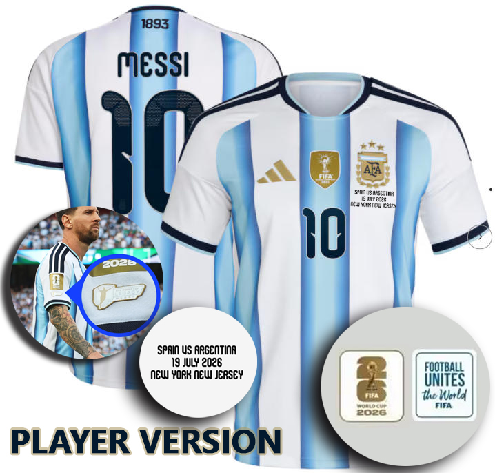 2026 World Cup Final Argentina home player version & legend patch