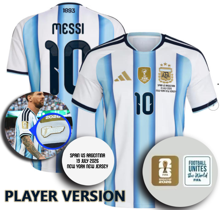 2026 World Cup Final Argentina home player version & legend patch